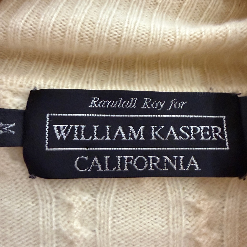 William Kasper Turtle Neck Cable Knit Cashmere Tu… - image 3